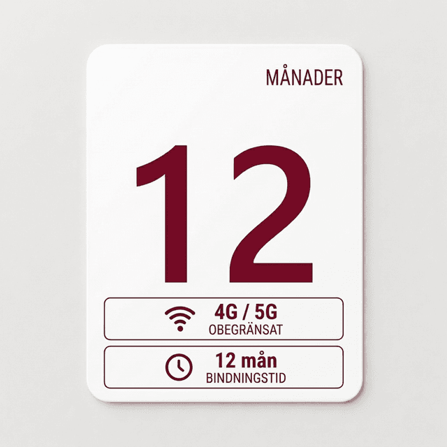 Mobilt Bredband 4G/5G 12 Mån Bindningstid