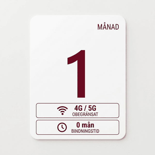 Mobilt Bredband 1 Månad 4G/5G – Ingen Bindningstid