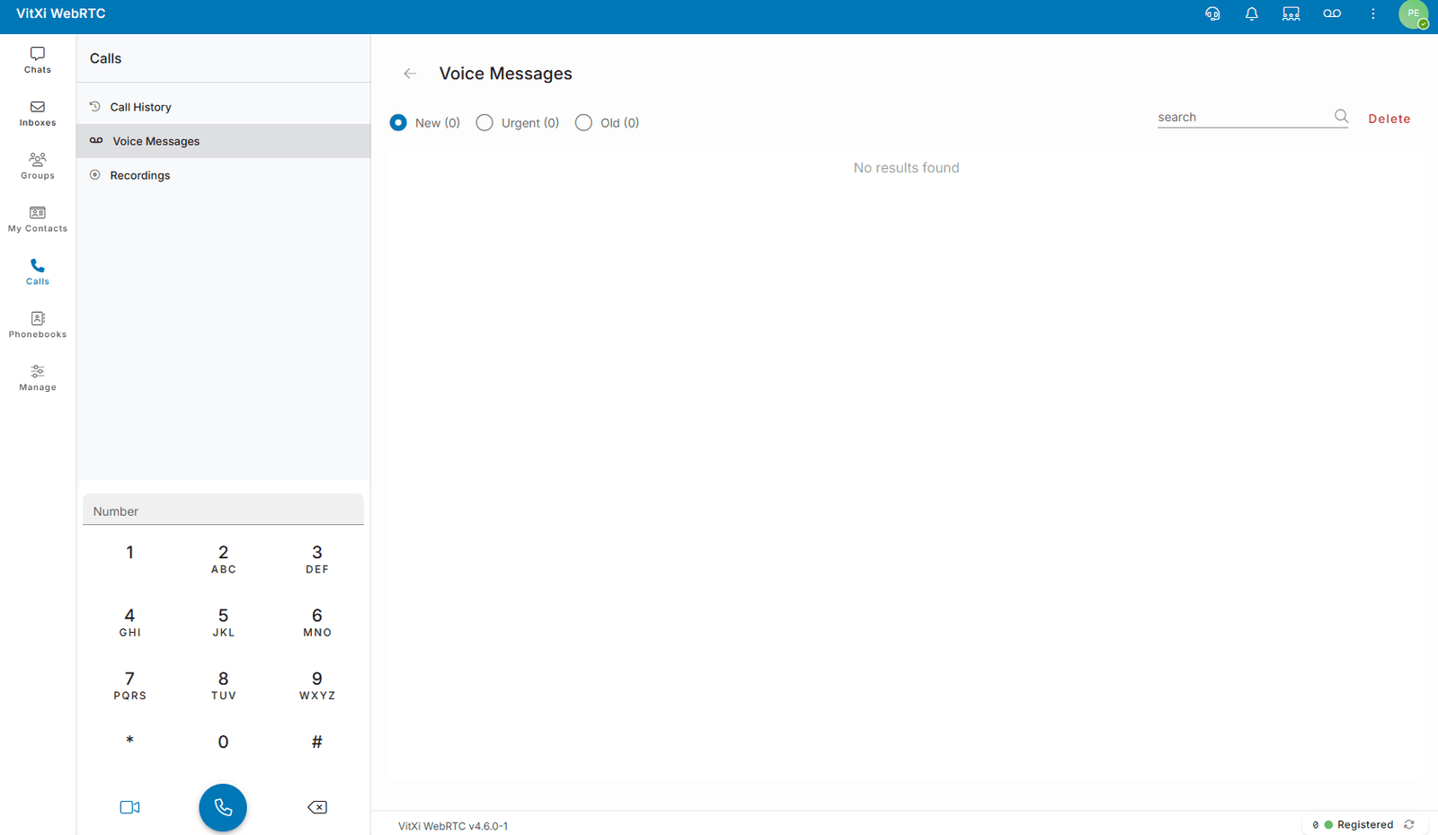 VitXi WebRTC voicemail and keypad